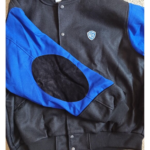 Rare VTG Space Jam Jacket Mens Large Black Blue Wool Warner Bros WB Movie 90s - Picture 9 of 16